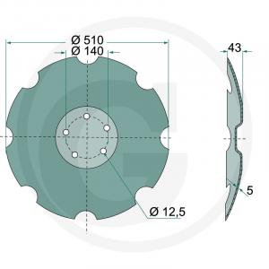 F42 170097 TALER DISC CRESTAT 510*5MM 10 DINTI12.5 4 GAURI FI 140